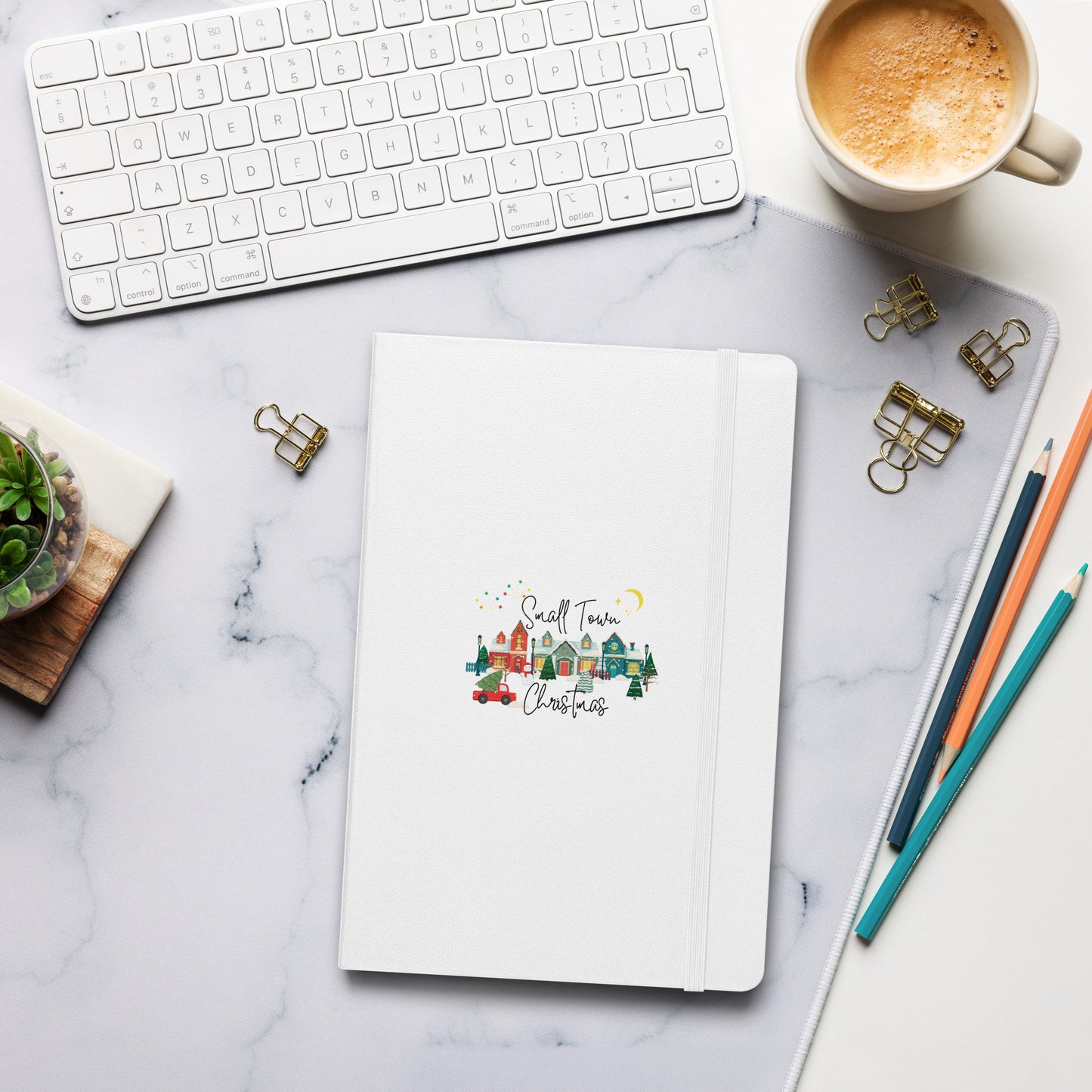 Small Town Christmas Hardcover bound notebook