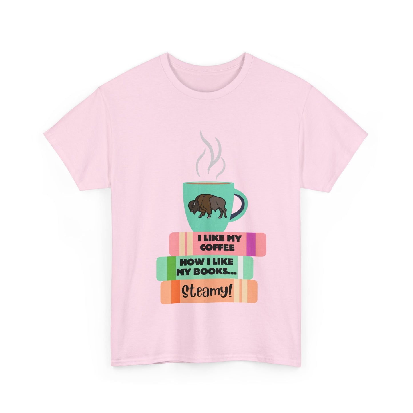 Steamy Coffee & Books Unisex Heavy Cotton Tee