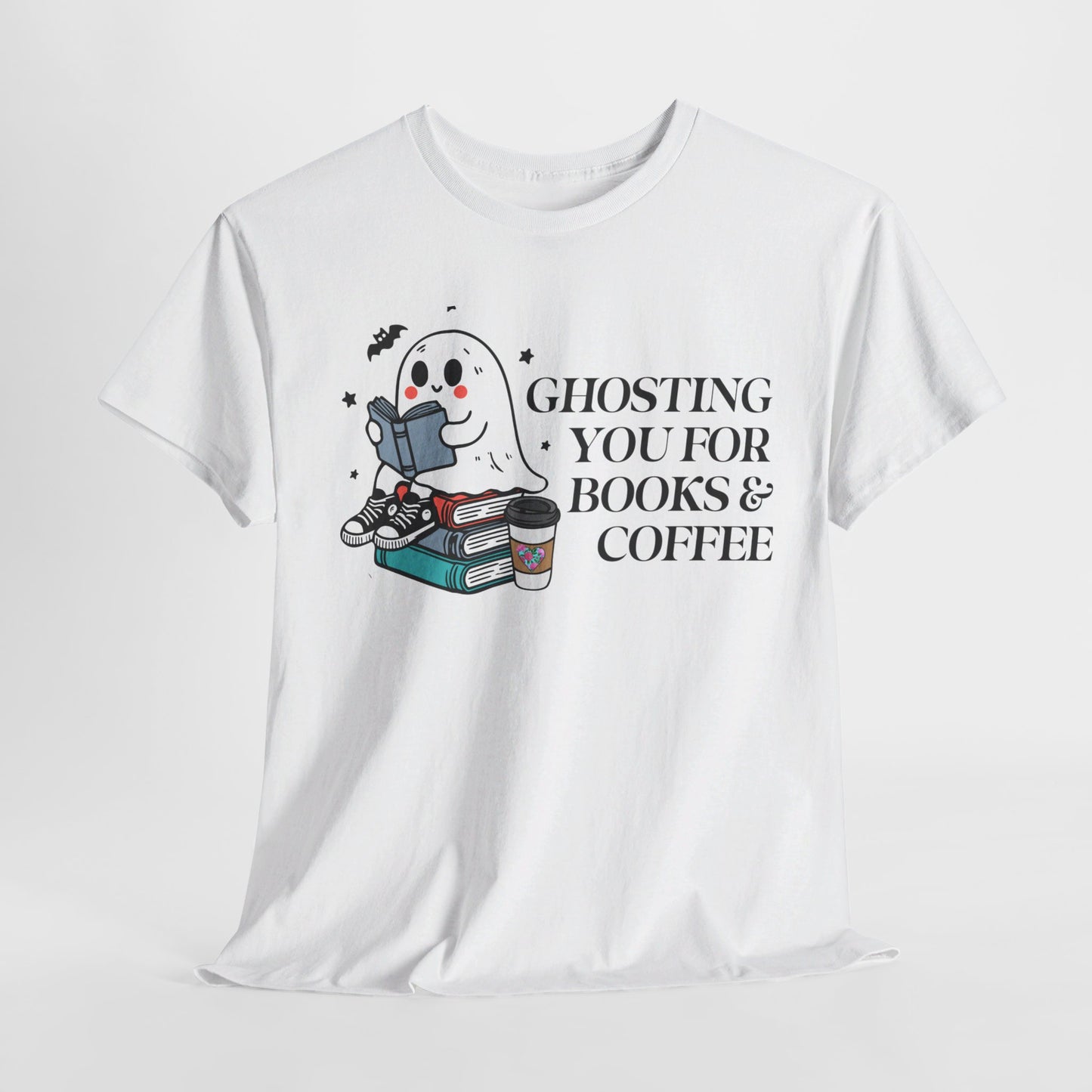 Ghosting You for Books & Coffee Unisex Heavy Cotton Tee