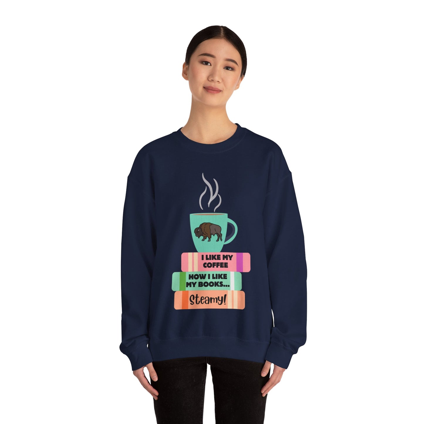 Steamy Coffee & Books Crewneck Sweatshirt