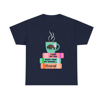 Hot Tea & Books Unisex Heavy Cotton Tee