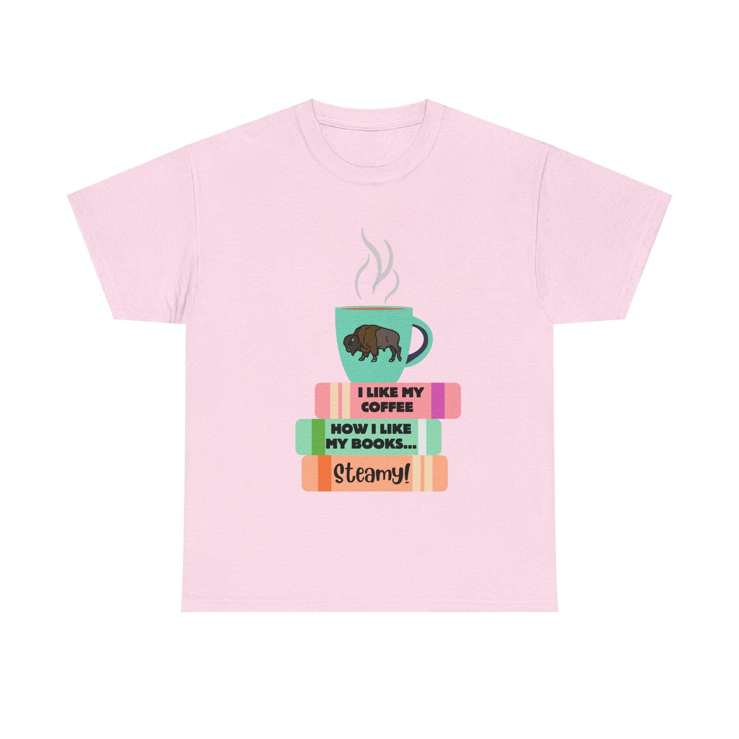 Steamy Coffee & Books Unisex Heavy Cotton Tee