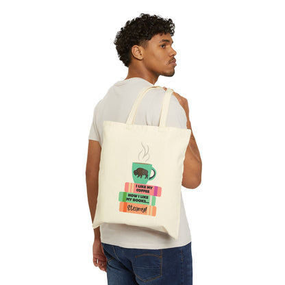 Steamy Coffee & Books Cotton Canvas Tote Bag