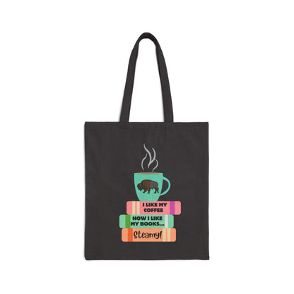 Steamy Coffee & Books Cotton Canvas Tote Bag