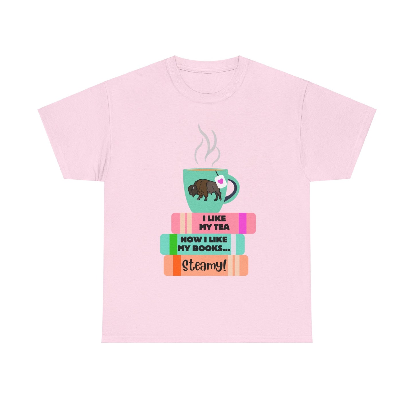 Hot Tea & Books Unisex Heavy Cotton Tee