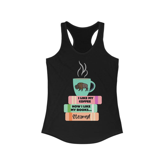 Steamy Coffee & Books Racerback Tank