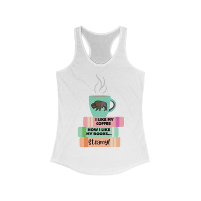 Steamy Coffee & Books Racerback Tank