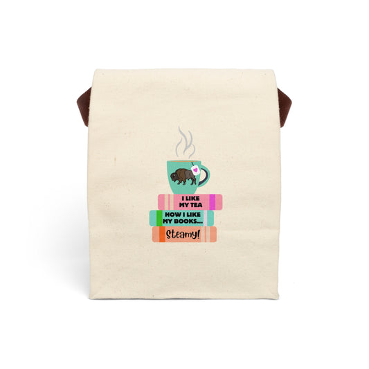 Hot Tea & Books Canvas Lunch Bag