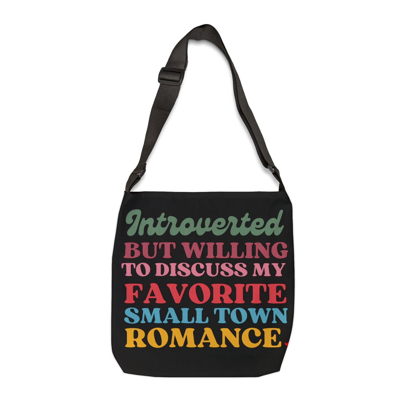 Book Loving Introbert Adjustable Tote Bag