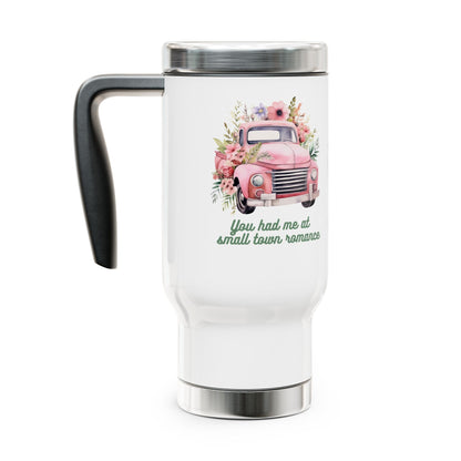 Small Town Romance Stainless Steel Travel Mug with Handle, 14oz