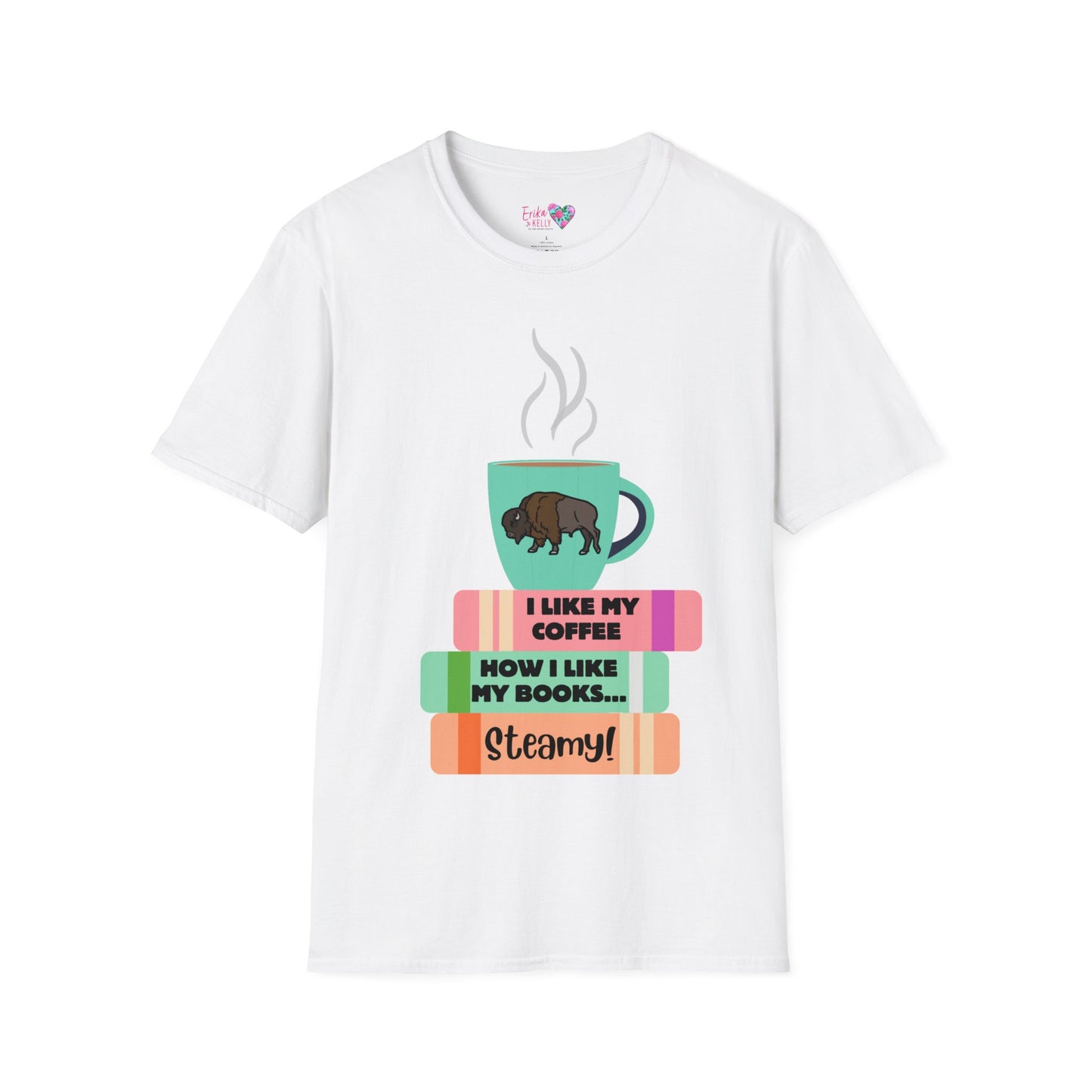 Steamy Coffee & Books Softstyle T-Shirt