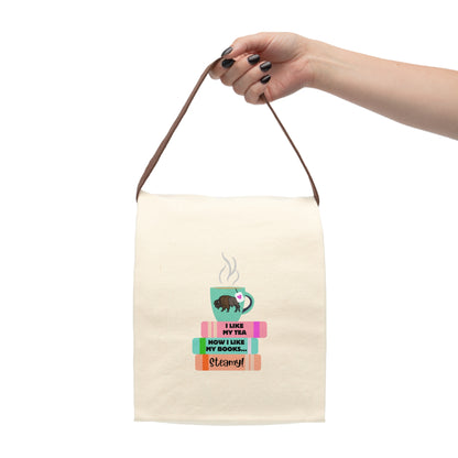 Hot Tea & Books Canvas Lunch Bag