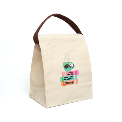 Hot Tea & Books Canvas Lunch Bag