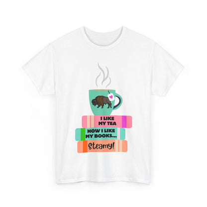 Hot Tea & Books Unisex Heavy Cotton Tee