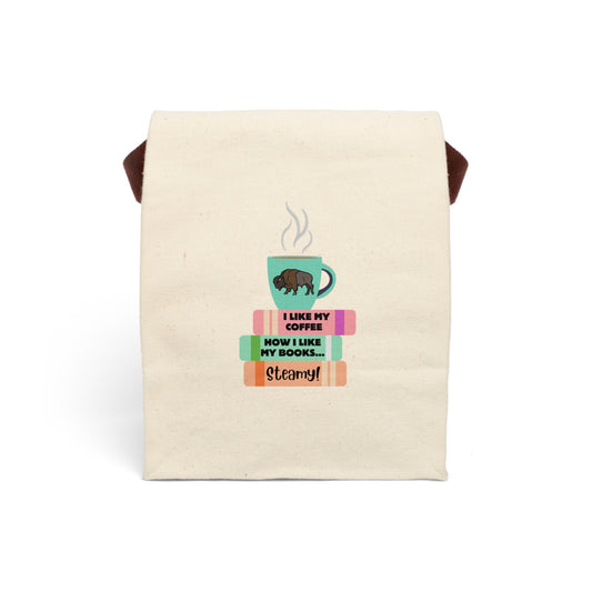 Steamy Coffee & Books Canvas Lunch Bag