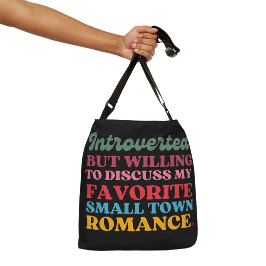 Book Loving Introbert Adjustable Tote Bag