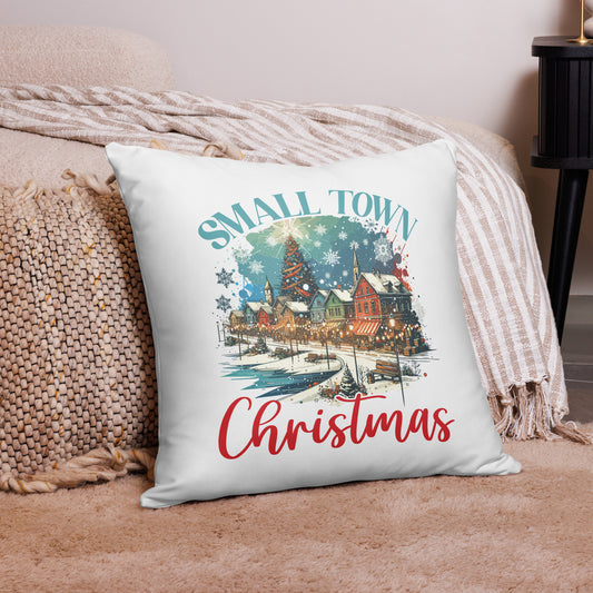 Small Town Christmas On Lake Pillow Case