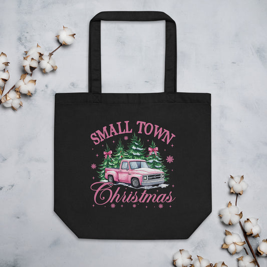 Small Town Christmas Pink Truck Eco Tote Bag