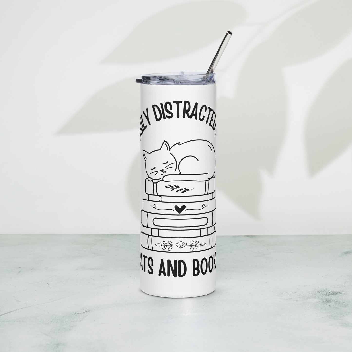 Pet Cat & Book Lover Stainless steel tumbler