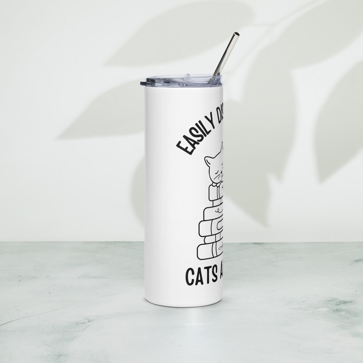 Pet Cat & Book Lover Stainless steel tumbler