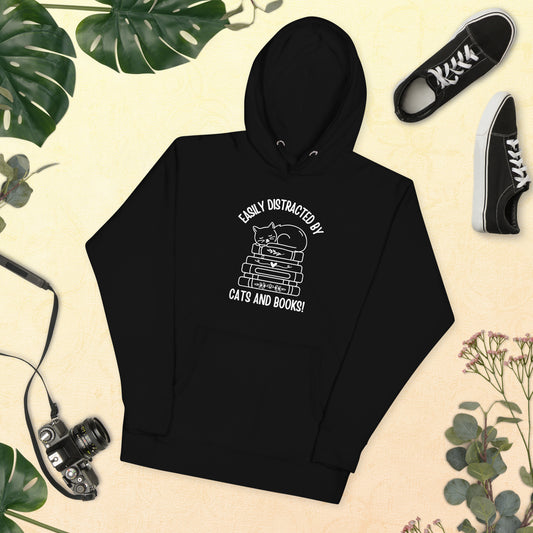 Pet Cat & Book Lover Unisex Hoodie