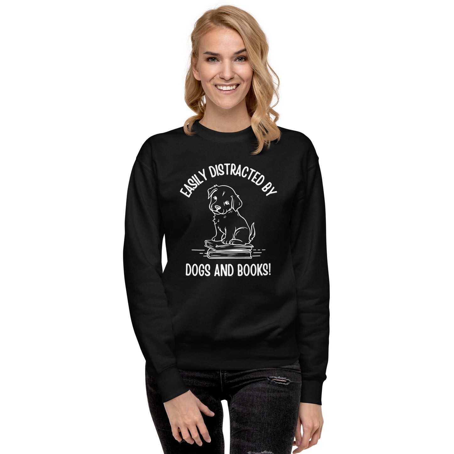 Pet Dog & Book Lover Unisex Premium Sweatshirt