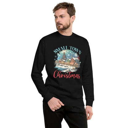 Small Town Christmas On Lake Unisex Premium Sweatshirt