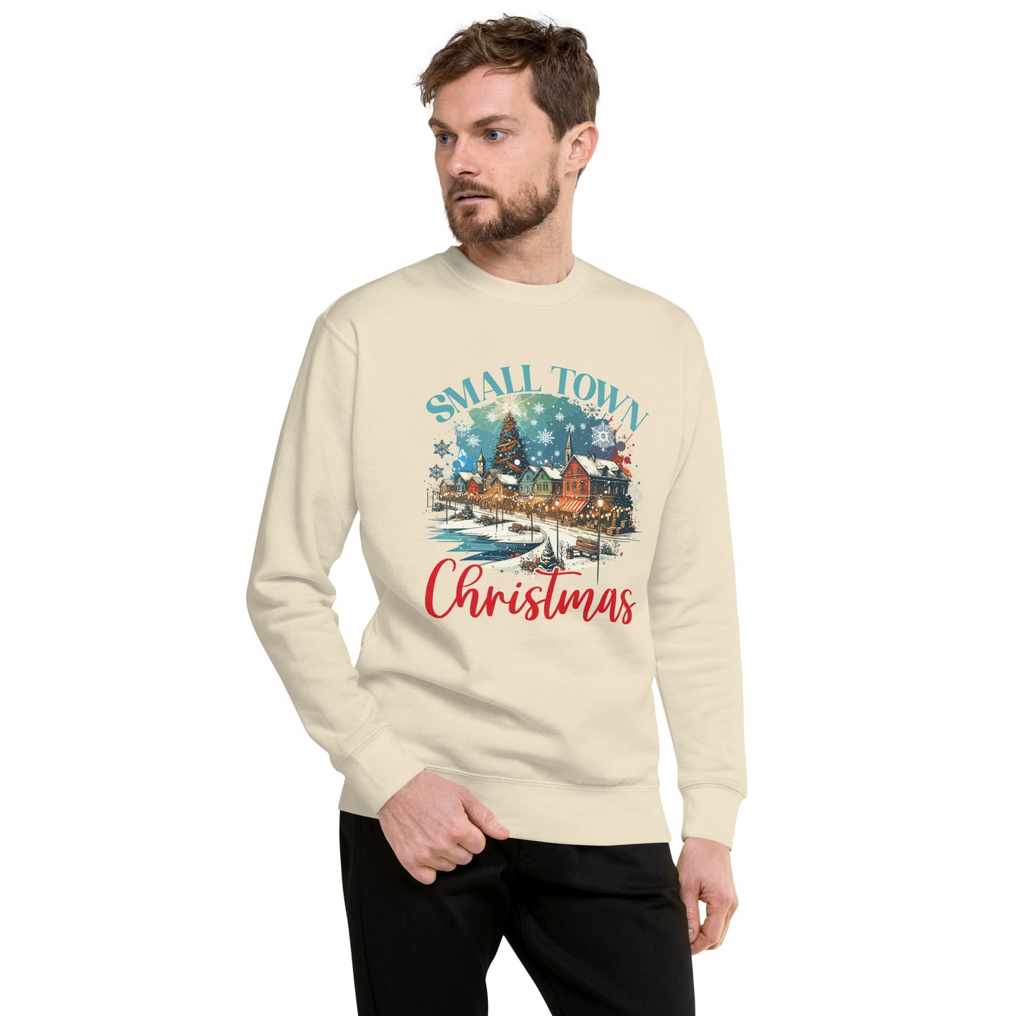 Small Town Christmas On Lake Unisex Premium Sweatshirt