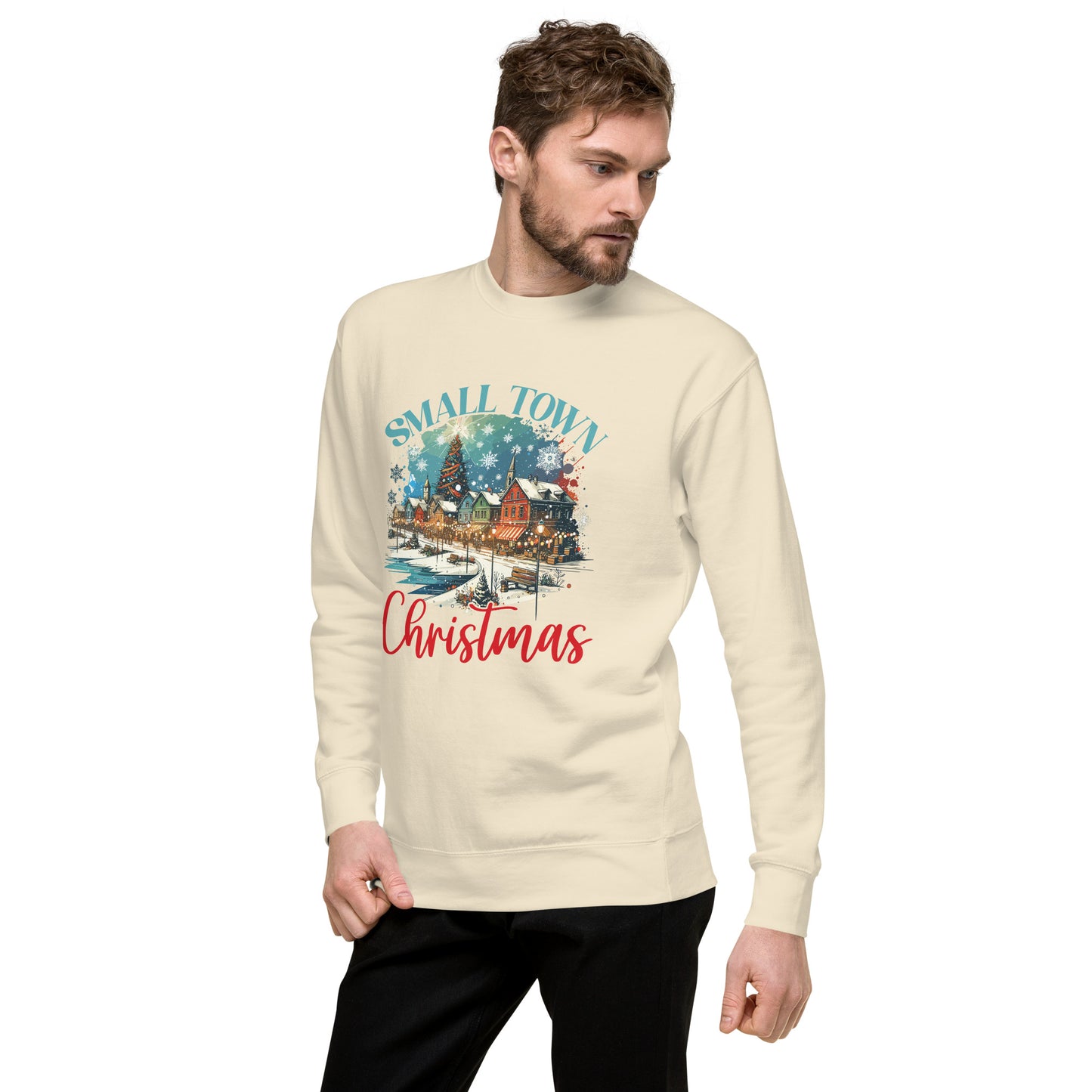 Small Town Christmas On Lake Unisex Premium Sweatshirt