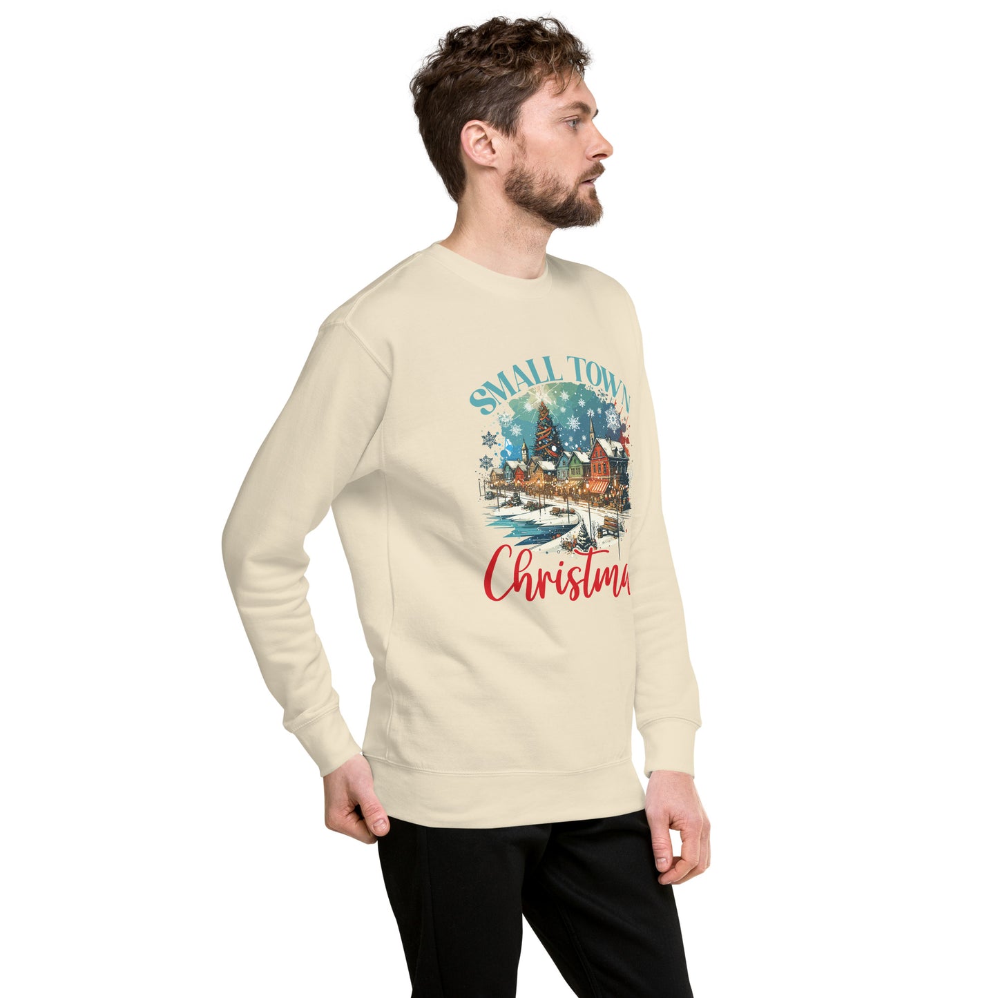 Small Town Christmas On Lake Unisex Premium Sweatshirt