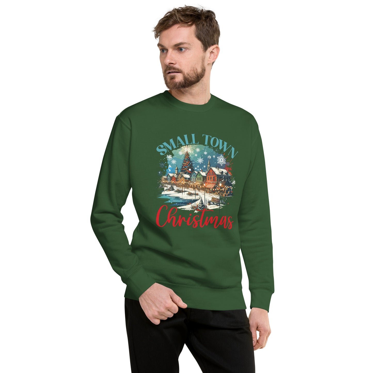 Small Town Christmas On Lake Unisex Premium Sweatshirt