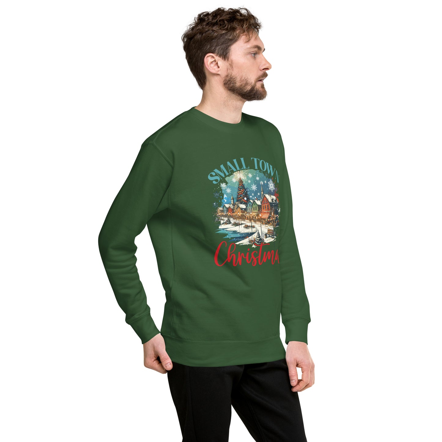 Small Town Christmas On Lake Unisex Premium Sweatshirt