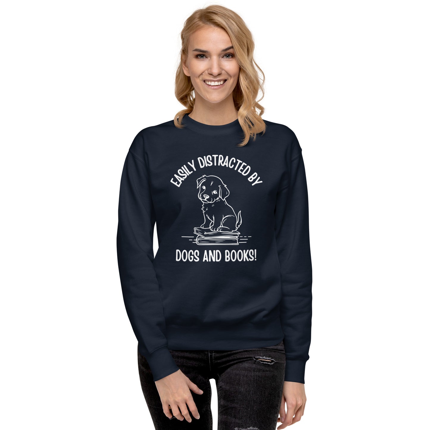 Pet Dog & Book Lover Unisex Premium Sweatshirt