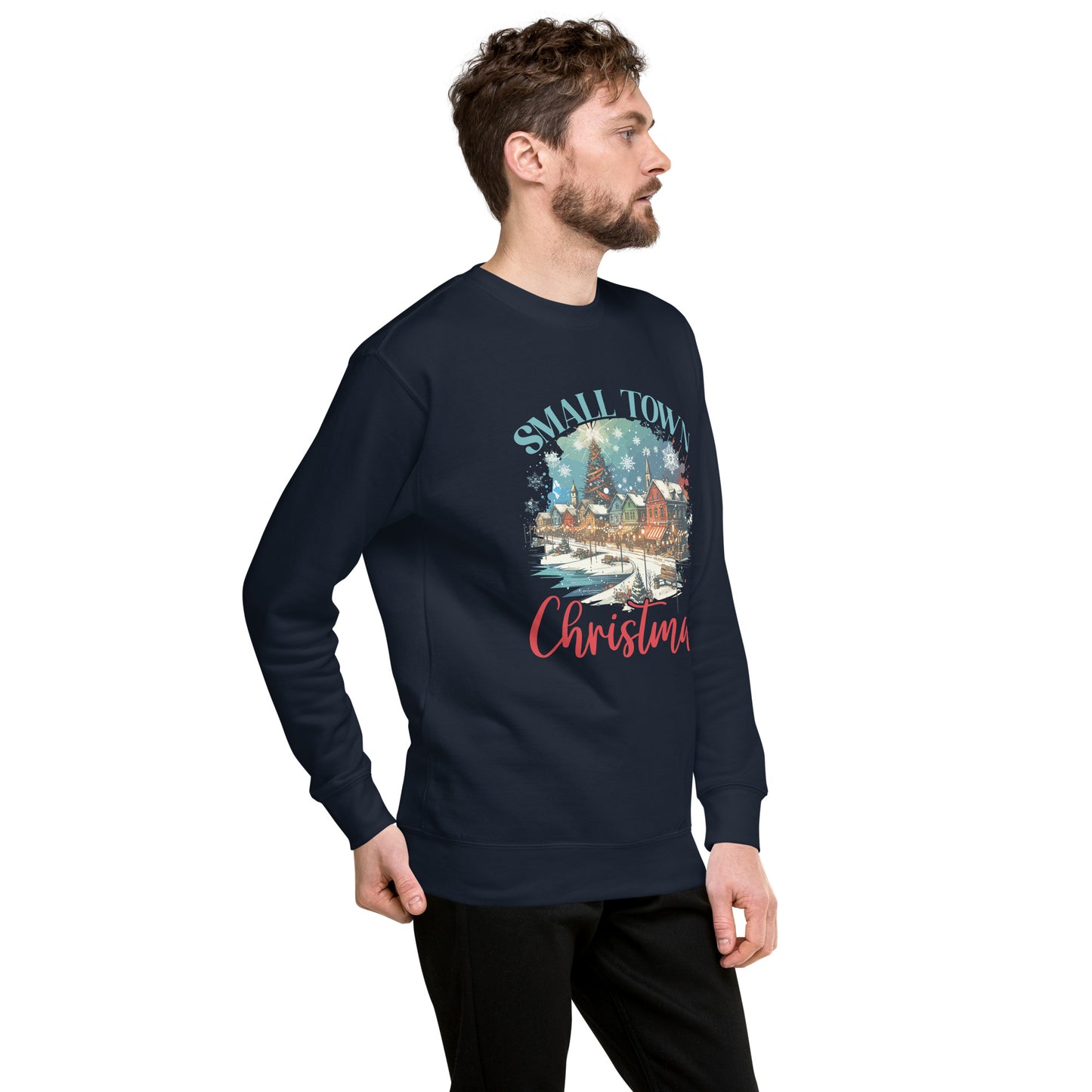 Small Town Christmas On Lake Unisex Premium Sweatshirt