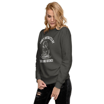 Pet Dog & Book Lover Unisex Premium Sweatshirt