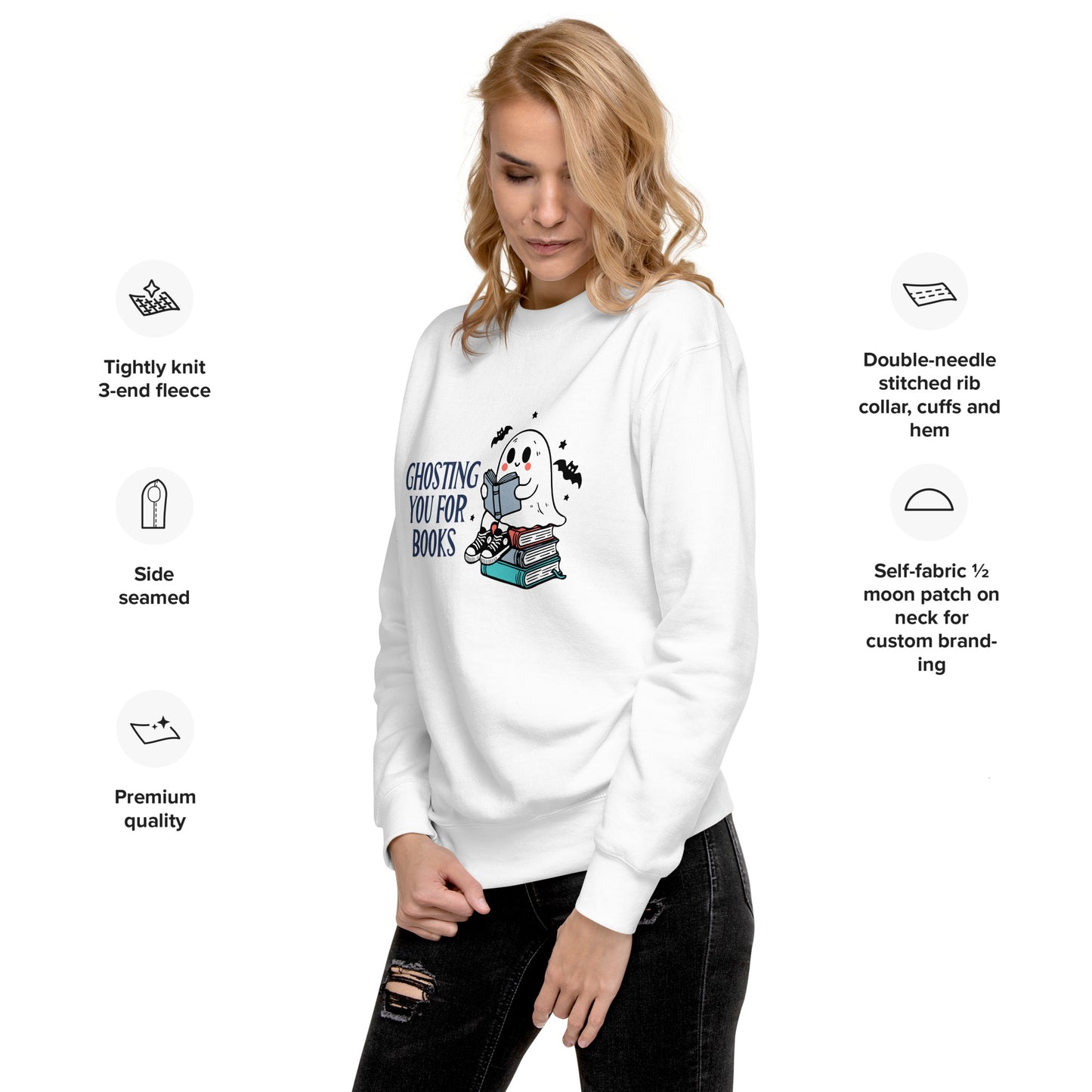 Ghosting You for Books Unisex Premium Sweatshirt