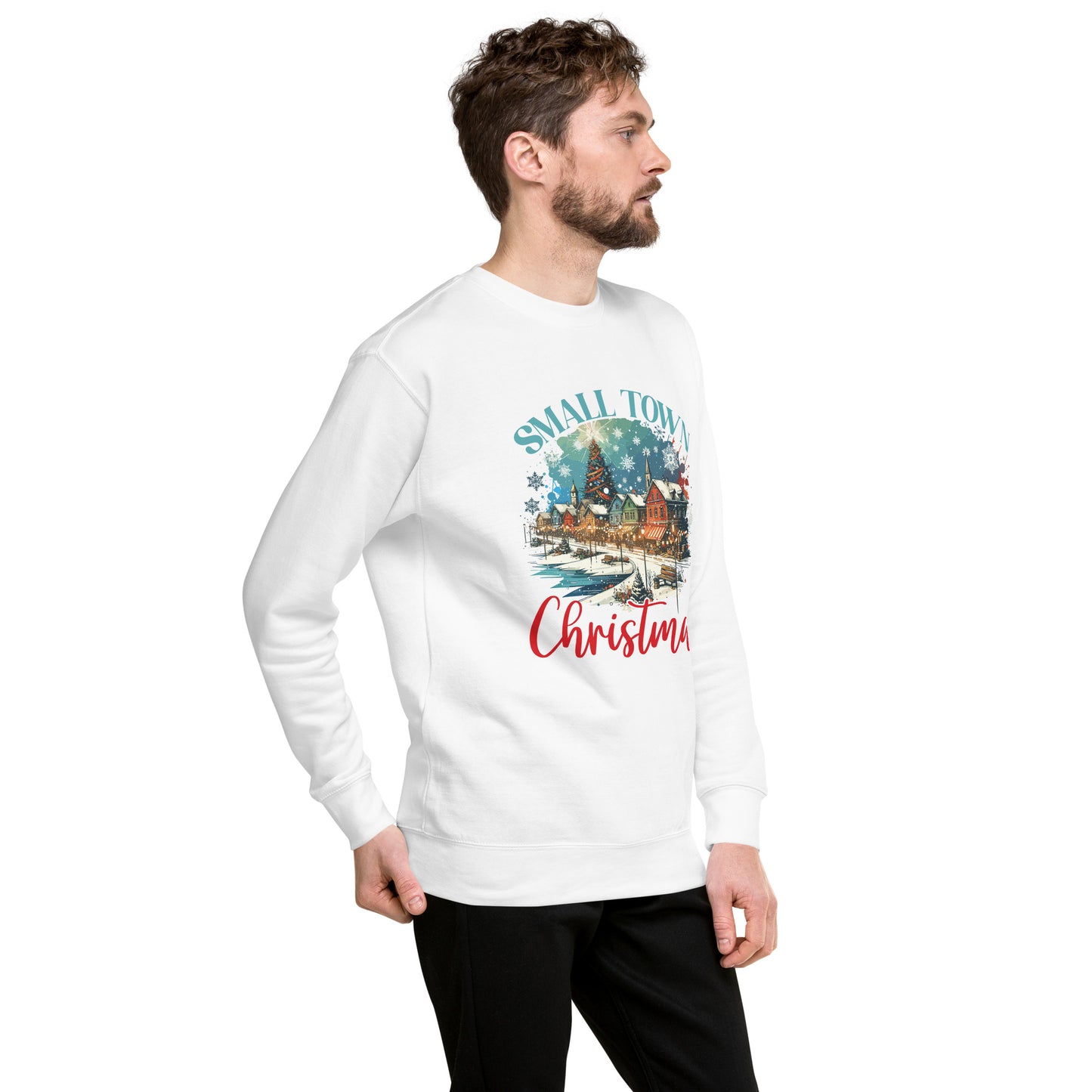 Small Town Christmas On Lake Unisex Premium Sweatshirt