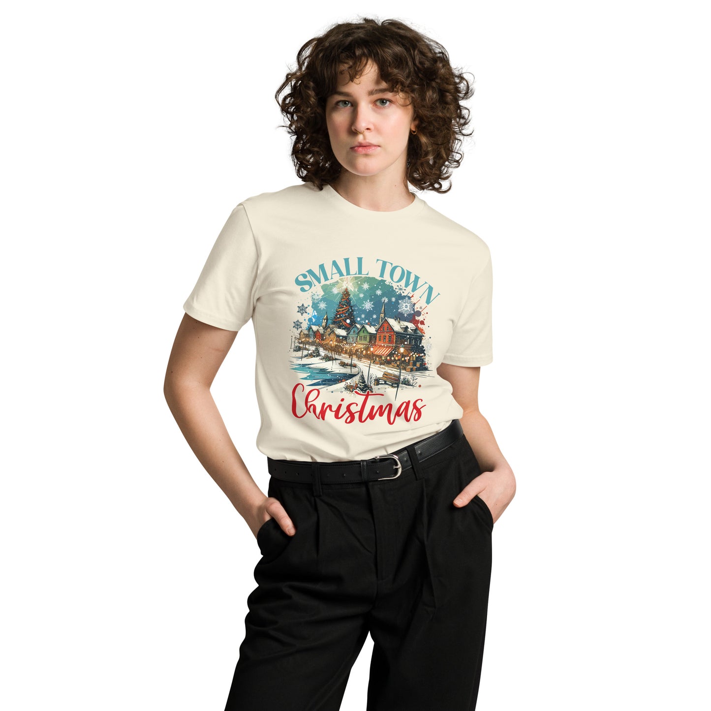 Small Town Christmas On Lake Unisex premium t-shirt