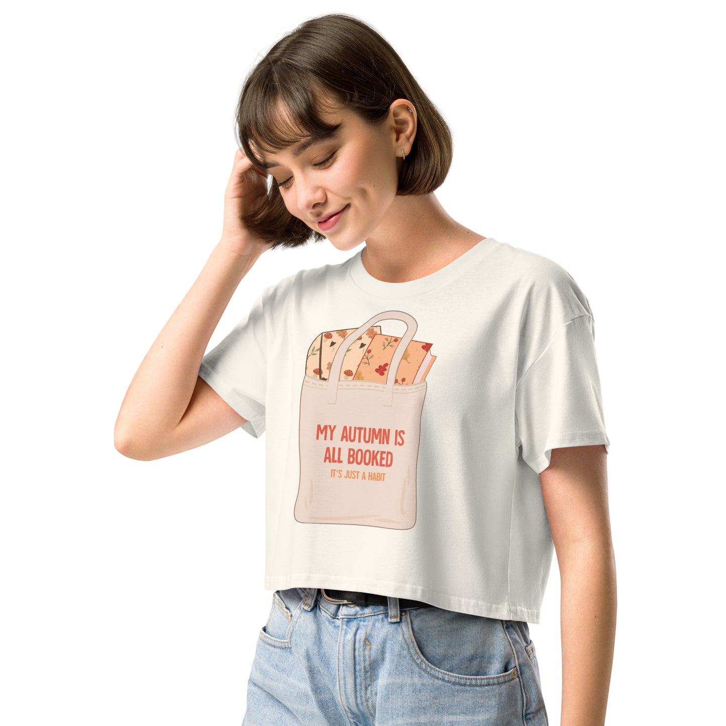 My Autumn is All Booked Women’s crop top