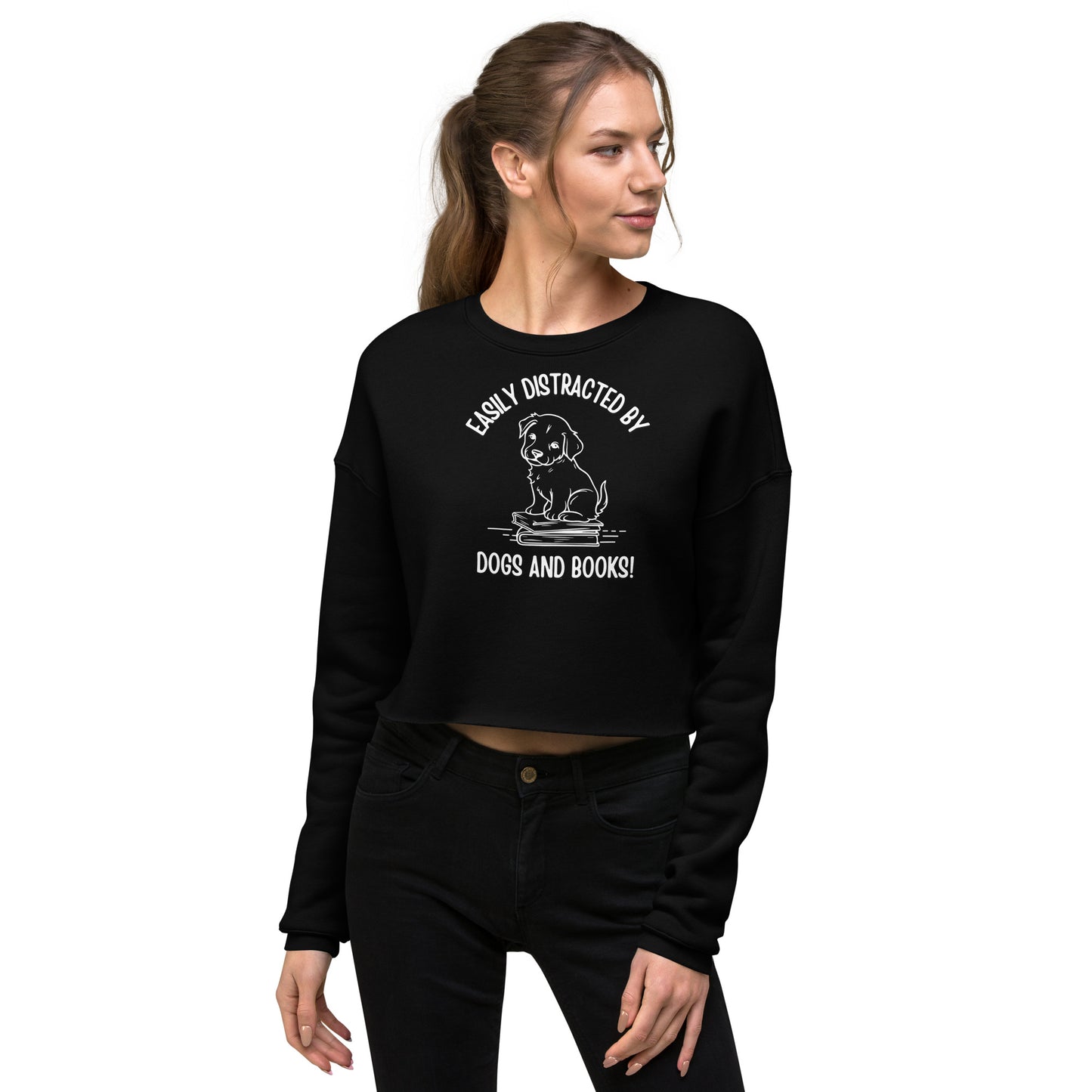 Pet Dog & Book Lover Crop Sweatshirt