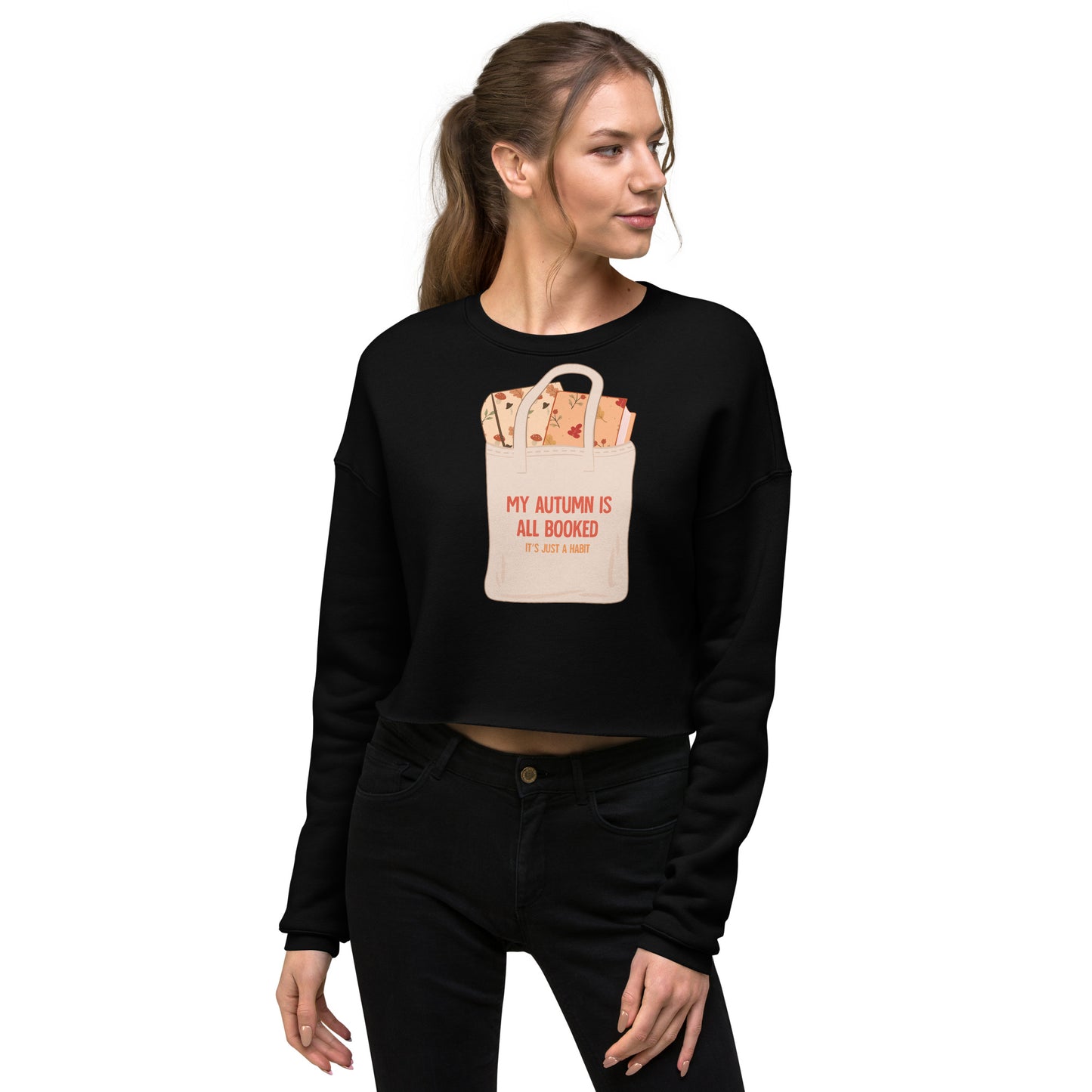 My Autumn is All Booked Crop Sweatshirt