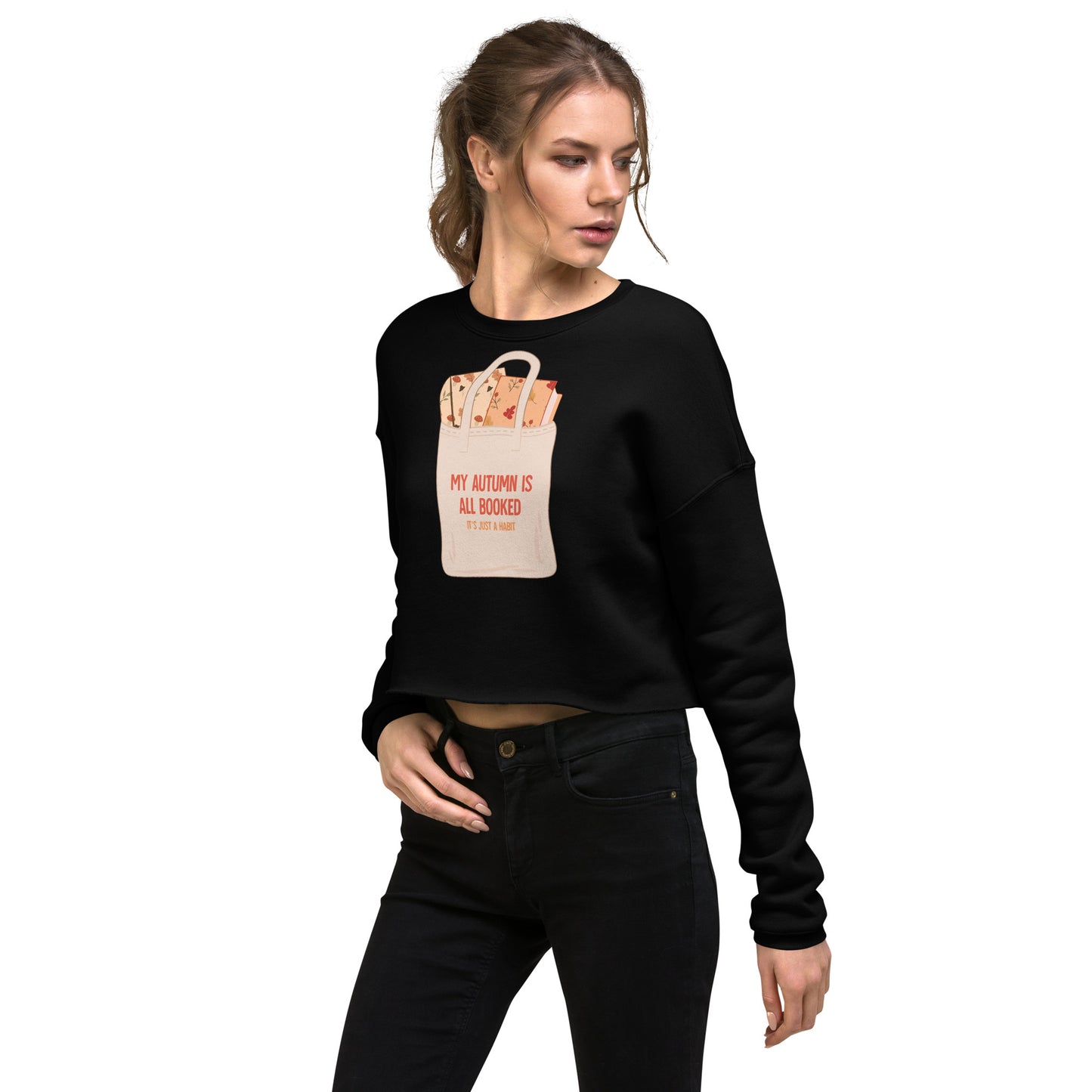 My Autumn is All Booked Crop Sweatshirt