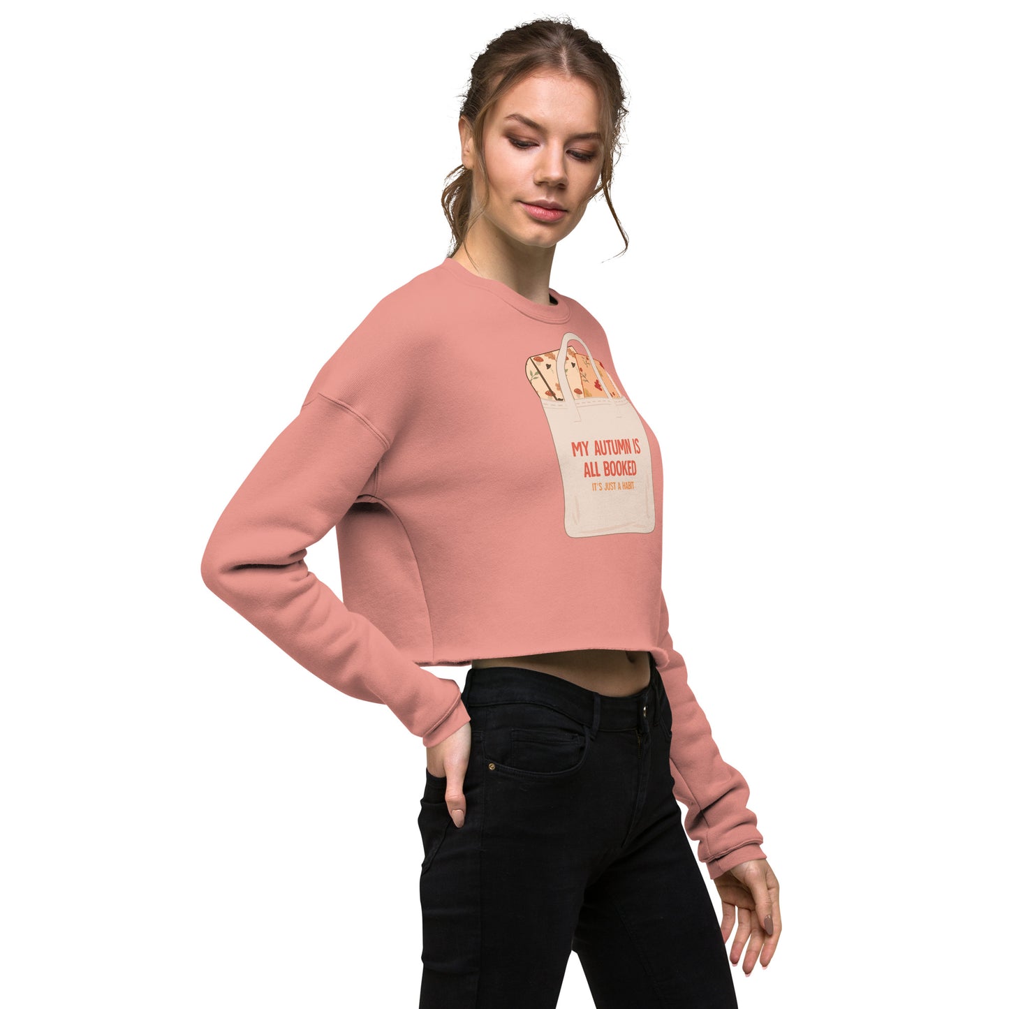 My Autumn is All Booked Crop Sweatshirt